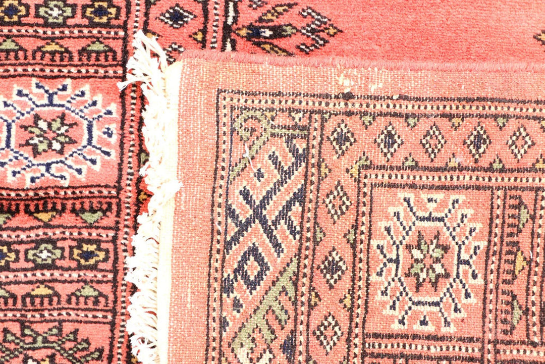Tomato Pakistani Bokhara Runner 2' 7" x 9' 3" Hand-Knotted | No. QA17665