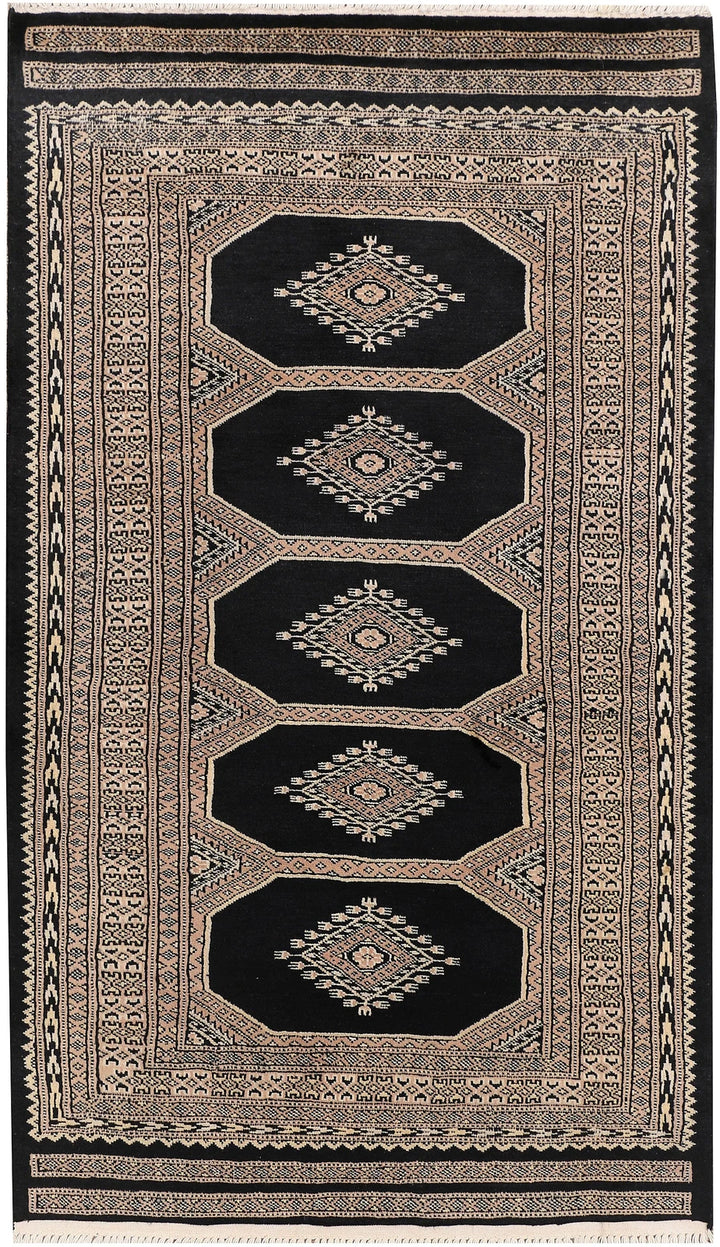 Grey Pakistani Jaldar Rug 3' 1" x 5' 3" Hand-Knotted | No. QA17715