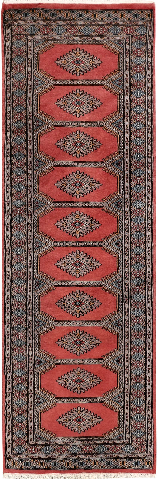 Red Pakistani Jaldar Rug 2' x 6'2" Hand-Knotted | No. QA18010