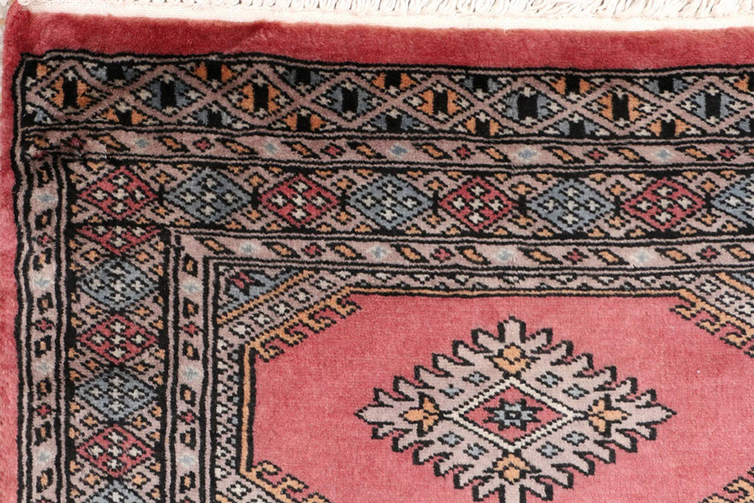 Red Pakistani Jaldar Rug 2' x 6'2" Hand-Knotted | No. QA18010