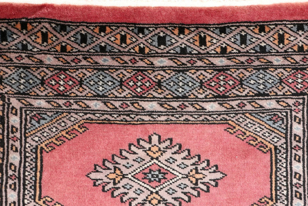 Red Pakistani Jaldar Rug 2' x 6'2" Hand-Knotted | No. QA18010