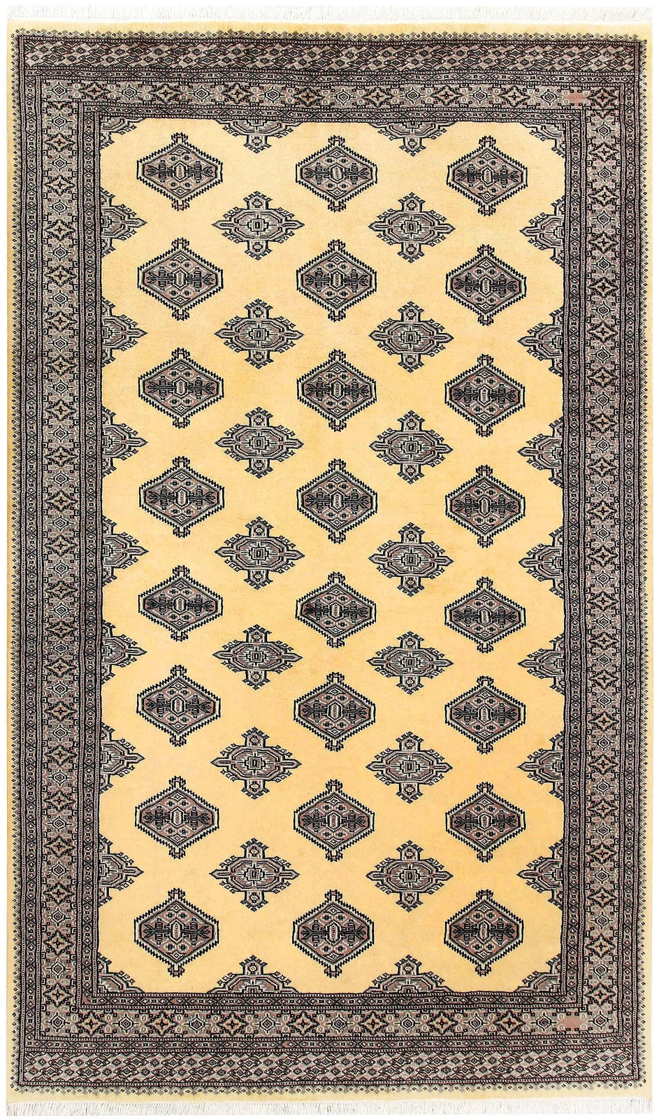 Yellow Pakistani Jaldar Rug 5' 1" x 8' 6" Hand-Knotted | No. QA18164