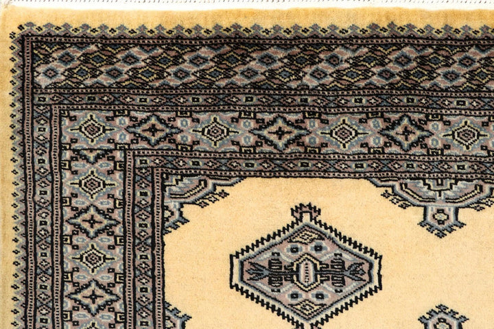 Yellow Pakistani Jaldar Rug 5' 1" x 8' 6" Hand-Knotted | No. QA18164