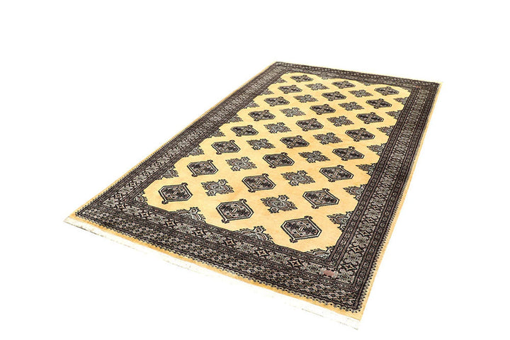 Yellow Pakistani Jaldar Rug 5' 1" x 8' 6" Hand-Knotted | No. QA18164