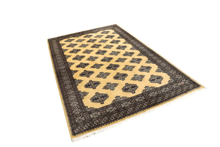 Yellow Pakistani Jaldar Rug 5' 1" x 8' 6" Hand-Knotted | No. QA18164