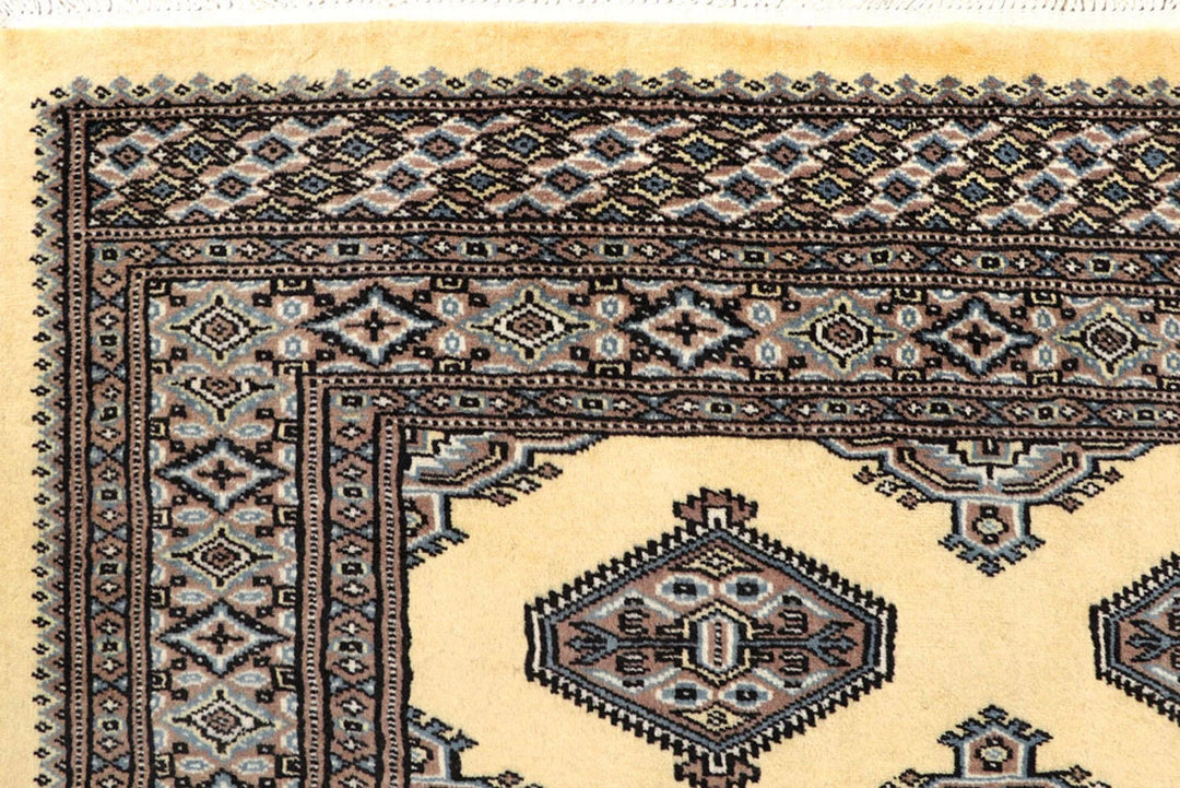 Yellow Pakistani Jaldar Rug 5' x 8' 1" Hand-Knotted | No. QA18190