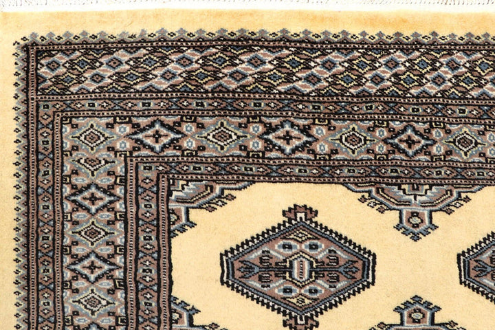 Yellow Pakistani Jaldar Rug 5' x 8' 1" Hand-Knotted | No. QA18190