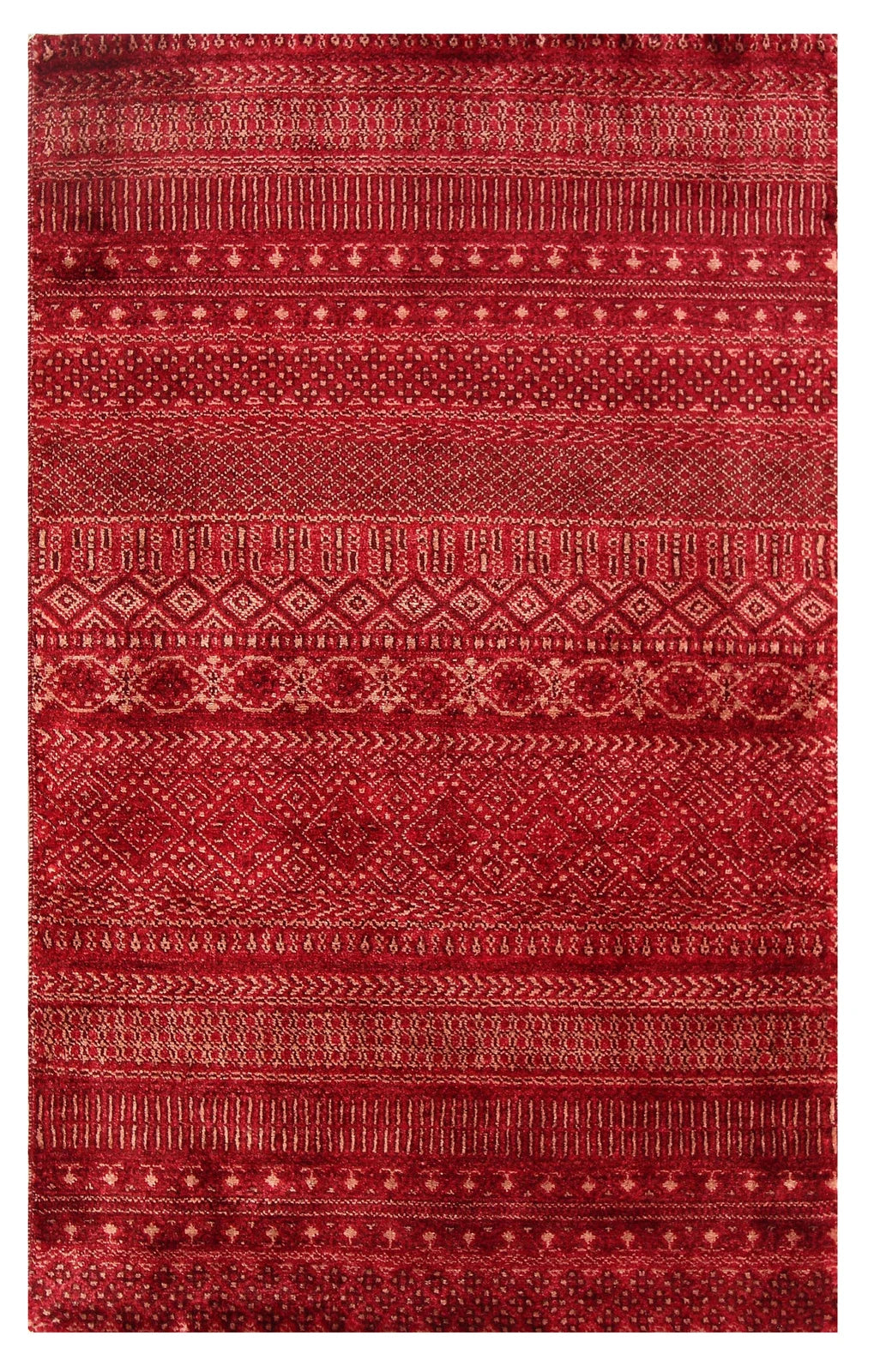 Brown Pakistani Gabbeh Rug 3' 1" x 5' 1" Hand-Knotted | No. QA18296
