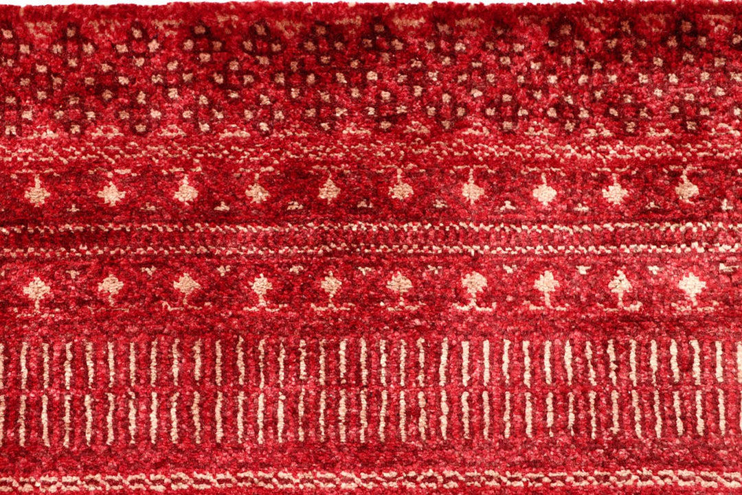 Brown Pakistani Gabbeh Rug 3' 1" x 5' 1" Hand-Knotted | No. QA18296