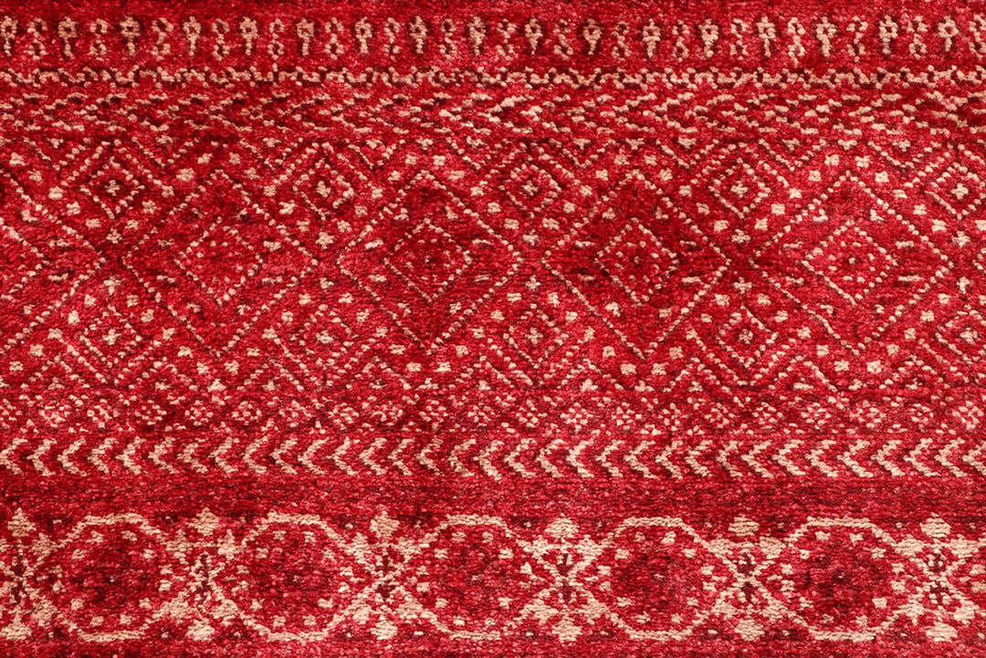 Brown Pakistani Gabbeh Rug 3' 1" x 5' 1" Hand-Knotted | No. QA18296