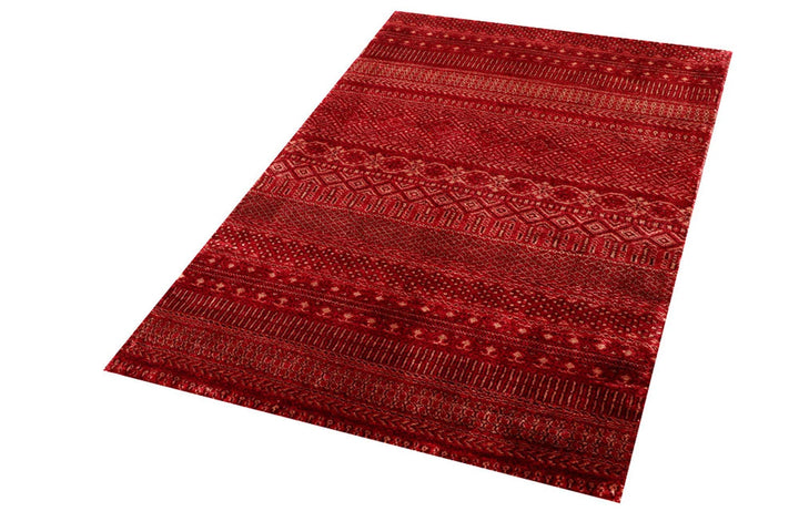 Brown Pakistani Gabbeh Rug 3' 1" x 5' 1" Hand-Knotted | No. QA18296