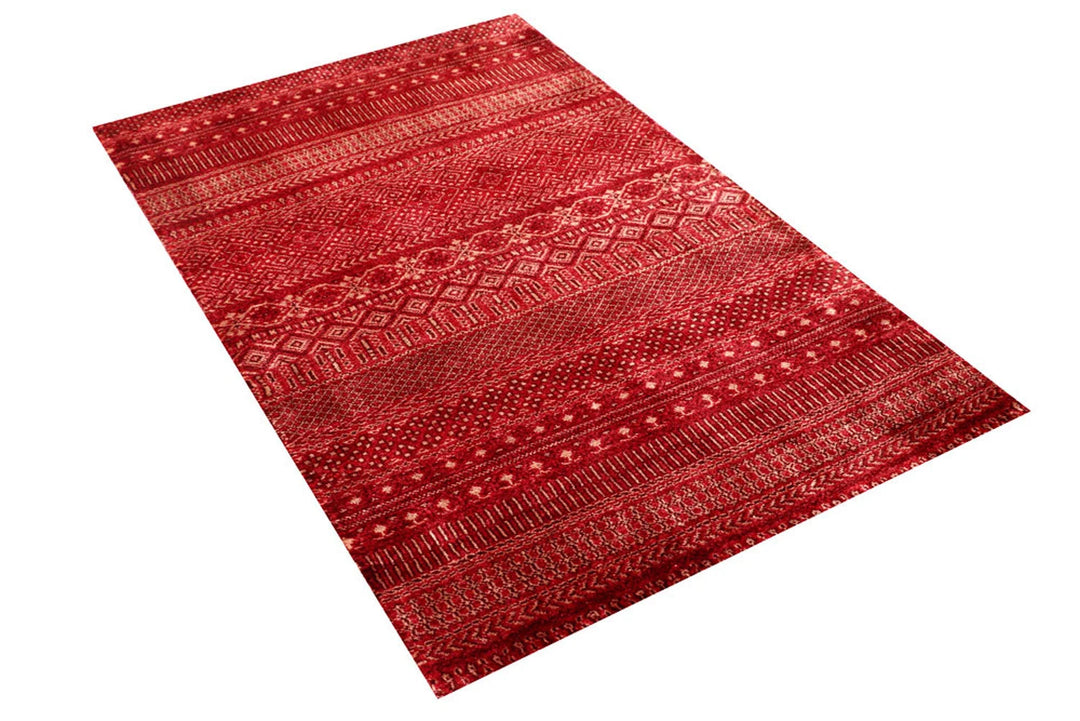 Brown Pakistani Gabbeh Rug 3' 1" x 5' 1" Hand-Knotted | No. QA18296