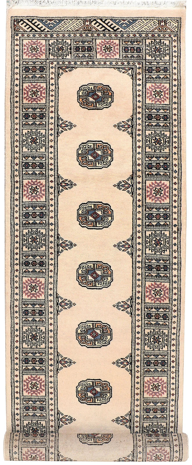 Brown Pakistani Bokhara Rug 2' 6" x 9' 4" Hand-Knotted | No. QA18482