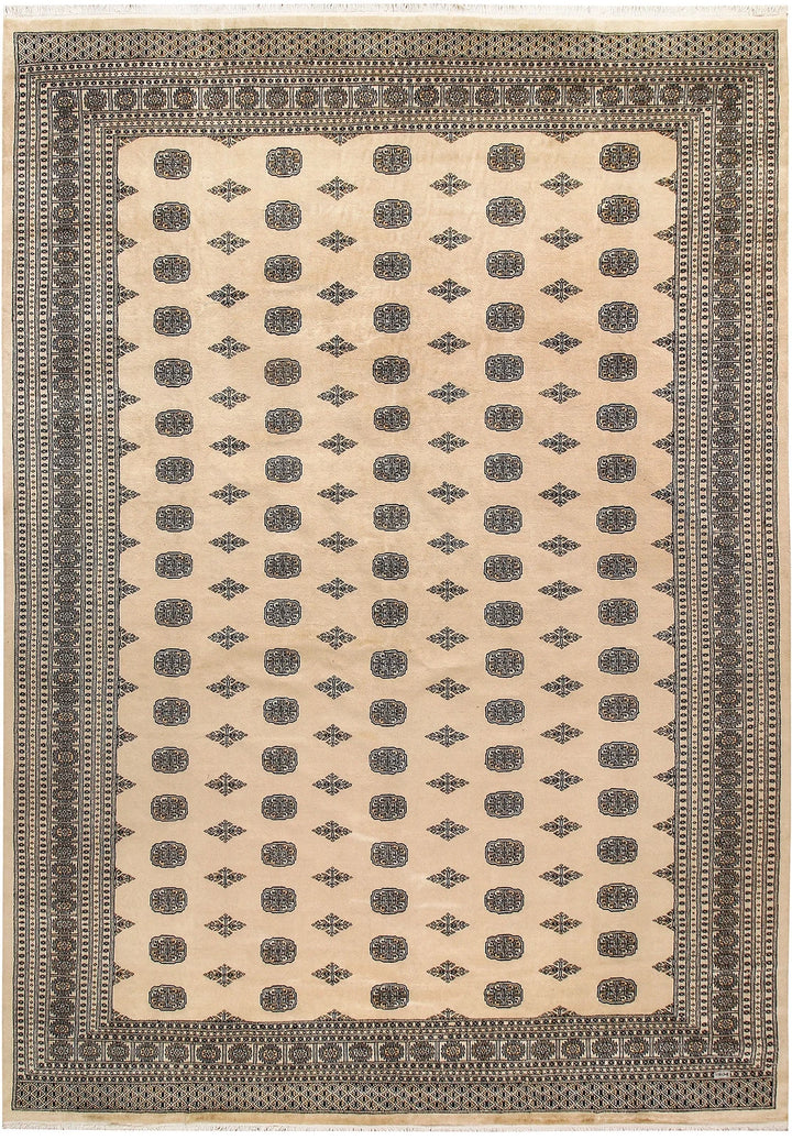 Brown Pakistani Bokhara Rug 10' 1" x 14' 1" Hand-Knotted | No. QA18526