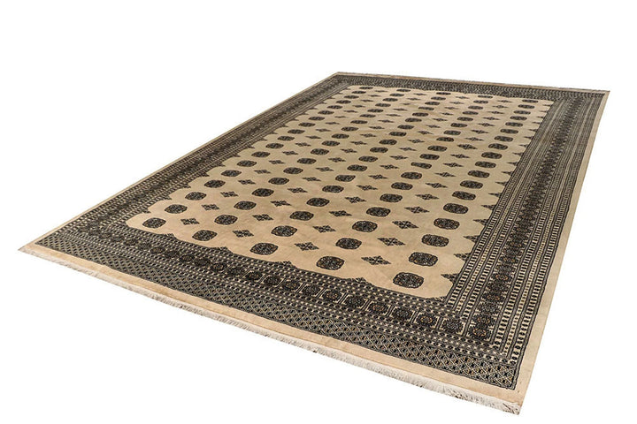Brown Pakistani Bokhara Rug 10' 1" x 14' 1" Hand-Knotted | No. QA18526