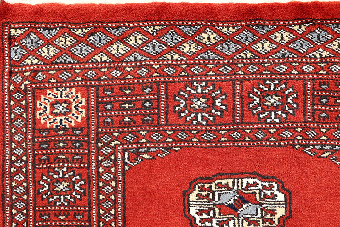 Tomato Pakistani Bokhara Runner 2' 7" x 14' 1" Hand-Knotted | No. QA18544