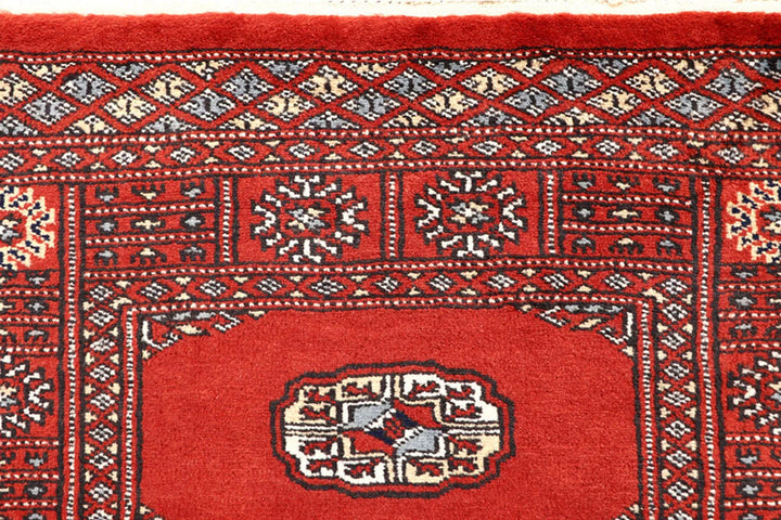 Tomato Pakistani Bokhara Runner 2' 7" x 14' 1" Hand-Knotted | No. QA18544