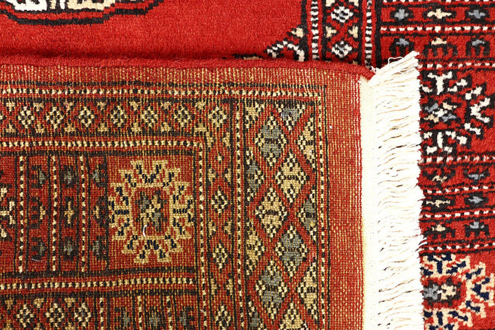 Tomato Pakistani Bokhara Runner 2' 7" x 14' 1" Hand-Knotted | No. QA18544