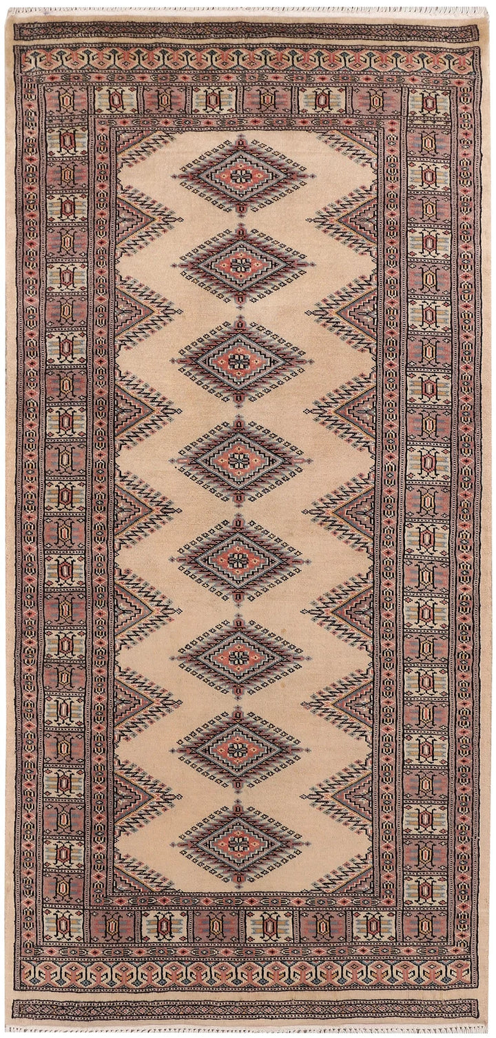 Brown Pakistani Jaldar Rug 3' x 6'5" Hand-Knotted | No. QA18580