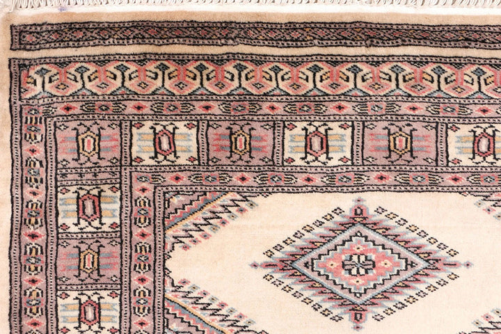Brown Pakistani Jaldar Rug 3' x 6'5" Hand-Knotted | No. QA18580