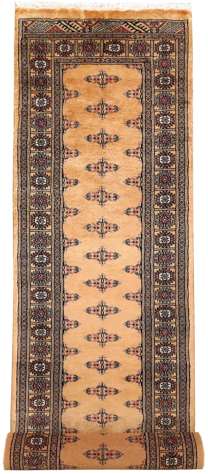 Sandy Brown Pakistani Butterfly Runner 2' 7" x 10' 8" Hand-Knotted | No. QA19028