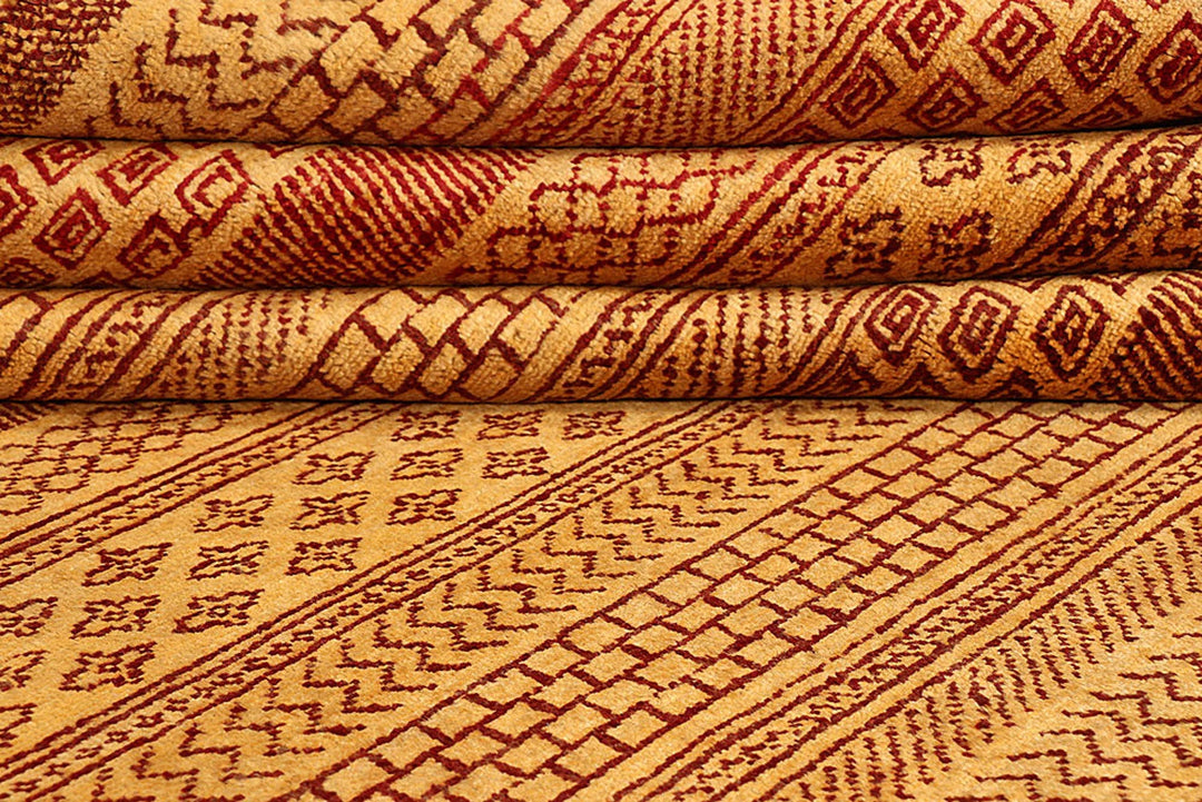 Brown Pakistani Gabbeh Rug 8' 2" x 10' 2" Hand-Knotted | No. QA19155