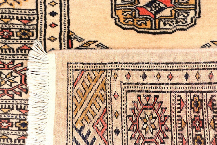 Antique White Pakistani Bokhara Rug 2' 6" x 9' 5" Hand-Knotted | No. QA19194