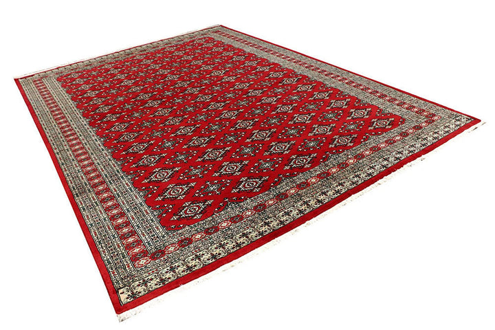 Red Pakistani Jaldar Rug 8' 2" x 11' 4" Hand-Knotted | No. QA19521