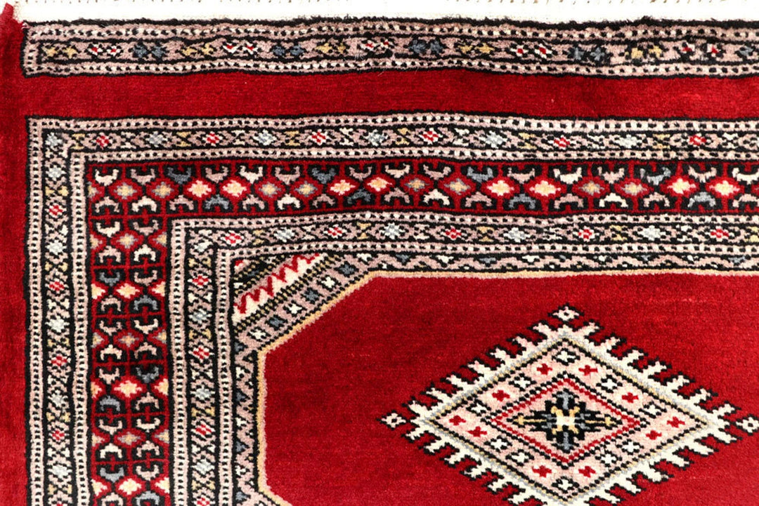 Firebrick Red Pakistani Jaldar Runner 2' 6" x 10' Hand-Knotted | No. QA19759