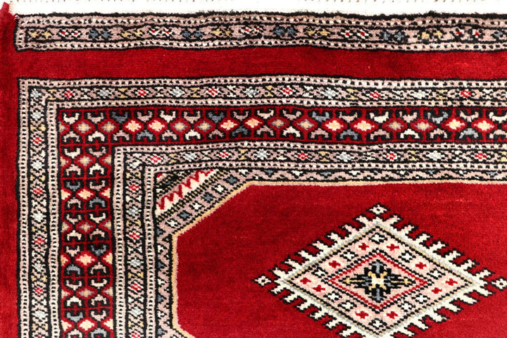 Firebrick Red Pakistani Jaldar Runner 2' 6" x 10' Hand-Knotted | No. QA19759