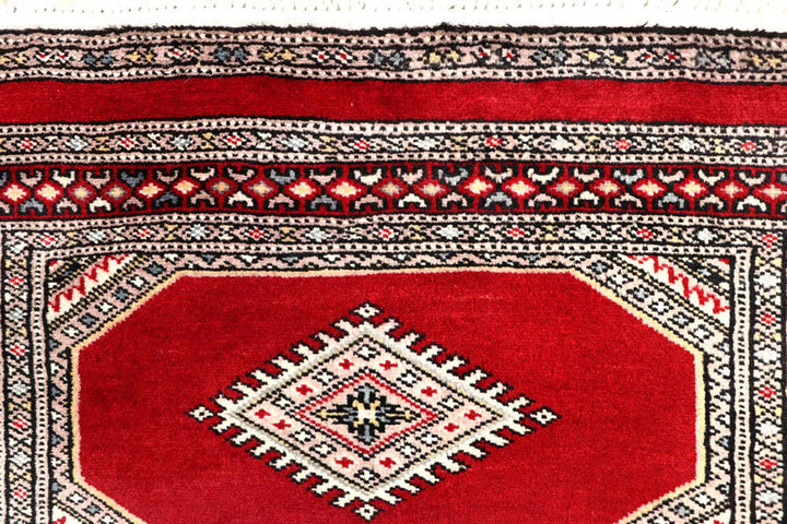 Firebrick Red Pakistani Jaldar Runner 2' 6" x 10' Hand-Knotted | No. QA19759