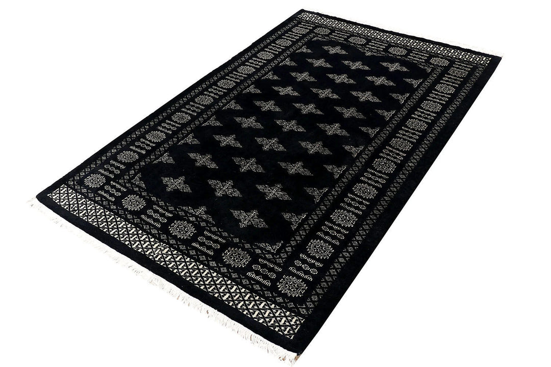 Grey Pakistani Butterfly Rug 4' 1" x 6' 7" Hand-Knotted | No. QA19802