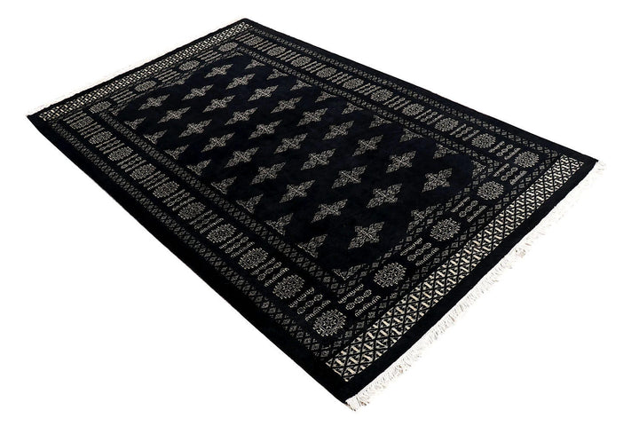 Grey Pakistani Butterfly Rug 4' 1" x 6' 7" Hand-Knotted | No. QA19802