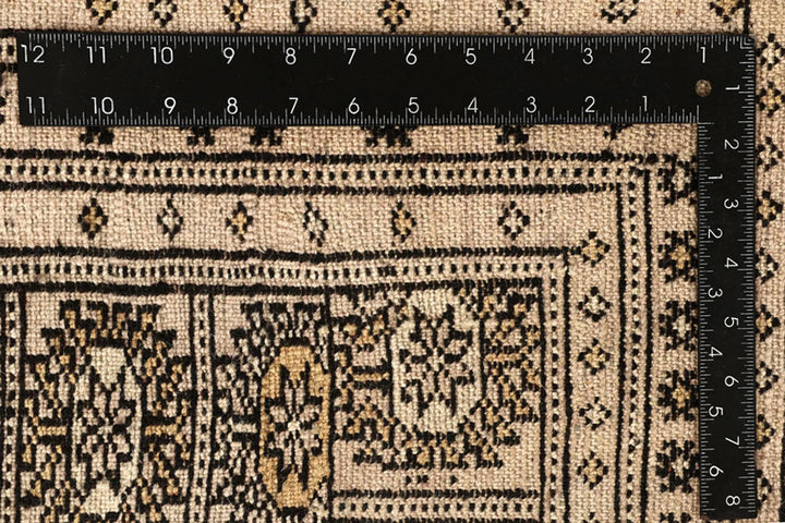 Brown Pakistani Bokhara Rug 10' 1" x 13' 5" Hand-Knotted | No. QA19868