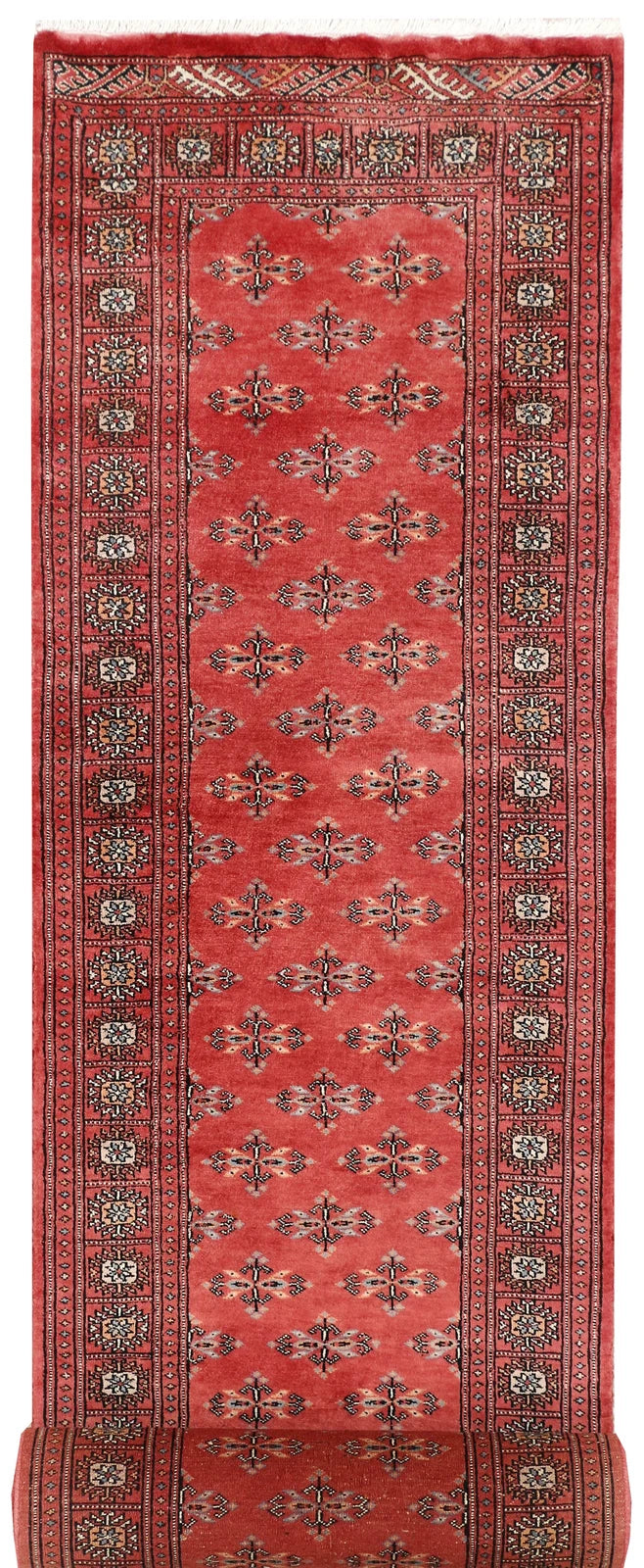 Red Pakistani Butterfly Rug 2' 7" x 11' 11" Hand-Knotted | No. QA19997