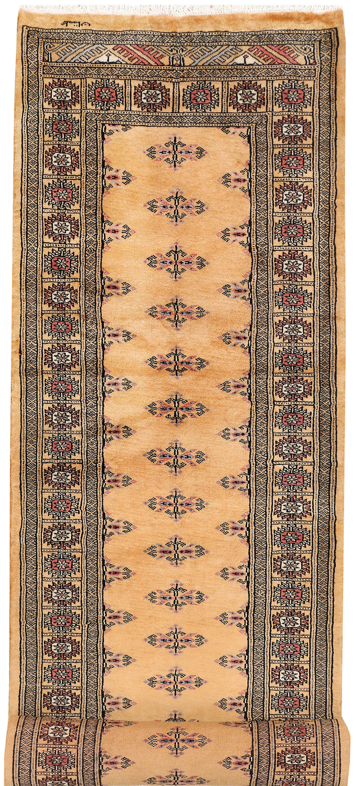 Yellow Pakistani Butterfly Rug 2' 9" x 12' 1" Hand-Knotted | No. QA20050