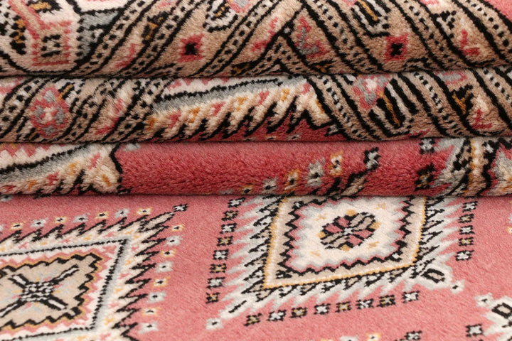 Salmon Pakistani Jaldar Rug 5'6" x 8'2" Hand-Knotted | No. QA20078