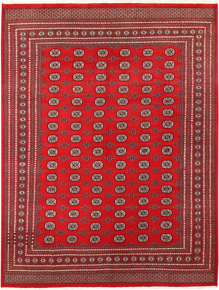 Red Bokhara Rug 8' 11" x 11' 8" Hand-Knotted | No. QA20164
