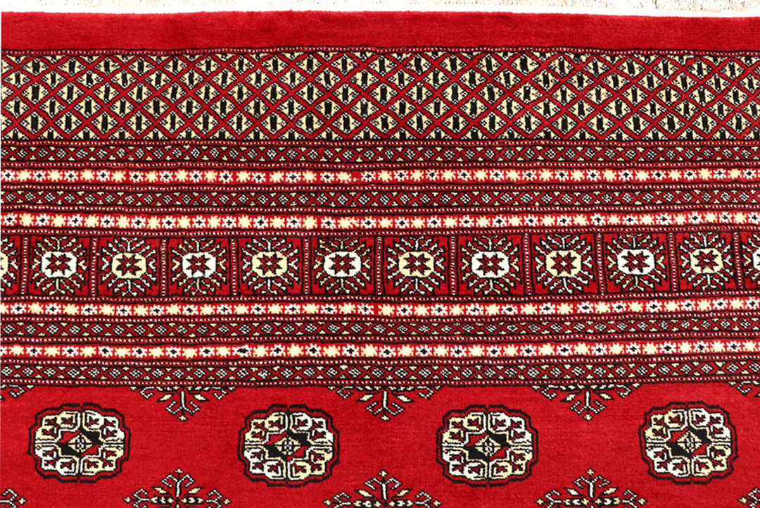 Red Bokhara Rug 8' 11" x 11' 8" Hand-Knotted | No. QA20164