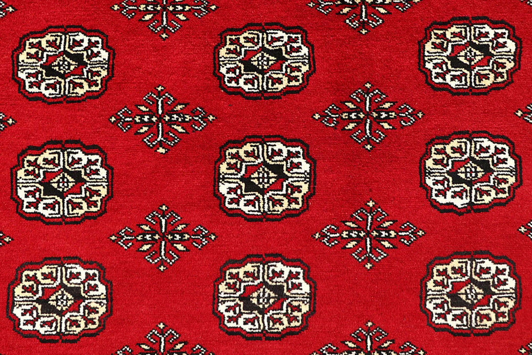 Red Bokhara Rug 8' 11" x 11' 8" Hand-Knotted | No. QA20164