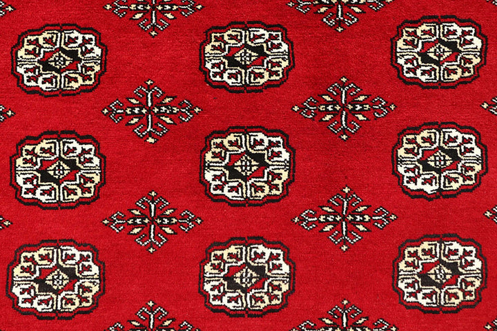 Red Bokhara Rug 8' 11" x 11' 8" Hand-Knotted | No. QA20164