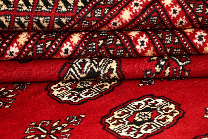 Red Bokhara Rug 8' 11" x 11' 8" Hand-Knotted | No. QA20164