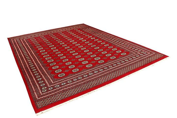 Red Bokhara Rug 8' 11" x 11' 8" Hand-Knotted | No. QA20164