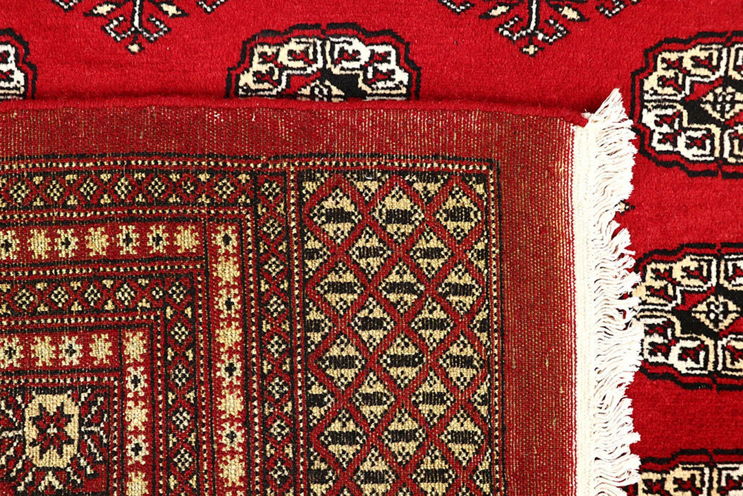 Red Bokhara Rug 8' 11" x 11' 8" Hand-Knotted | No. QA20164
