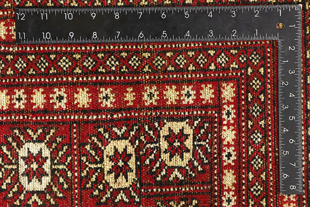 Red Bokhara Rug 8' 11" x 11' 8" Hand-Knotted | No. QA20164
