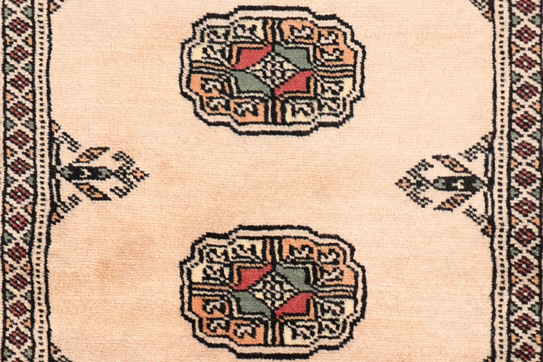 Tan Pakistani Bokhara Rug 2' 6" x 13' 7" Hand-Knotted | No. QA20186