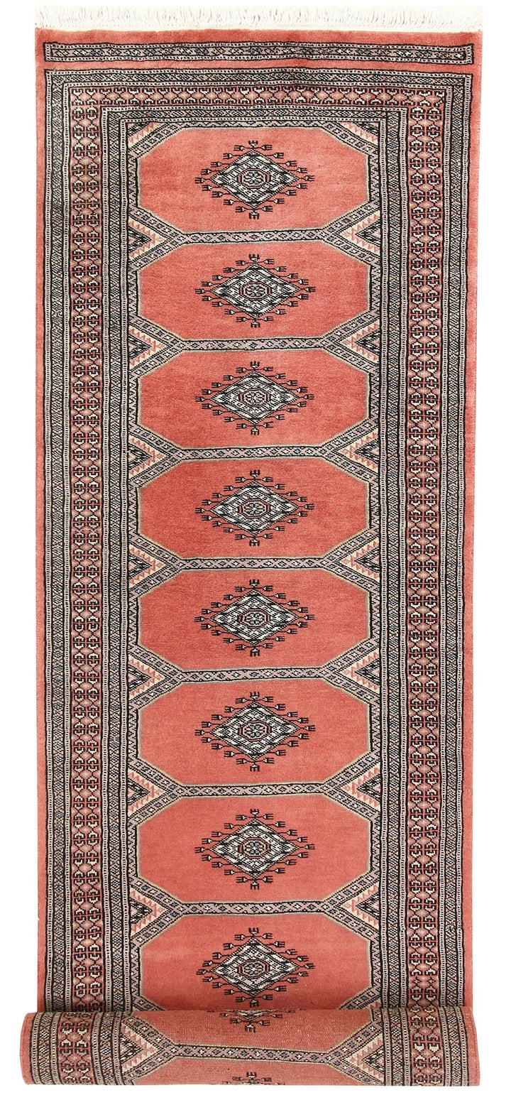 Coral Pakistani Jaldar Rug 2' 7" x 9' 8" Hand-Knotted | No. QA20197