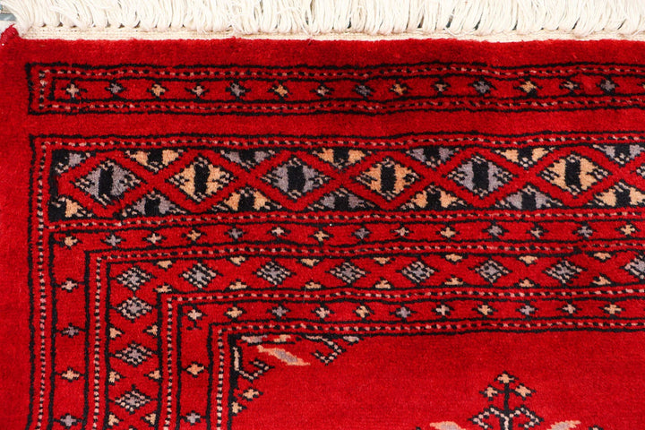Red Pakistani Butterfly Rug 2' 1" x 6' 2" Hand-Knotted | No. QA20582