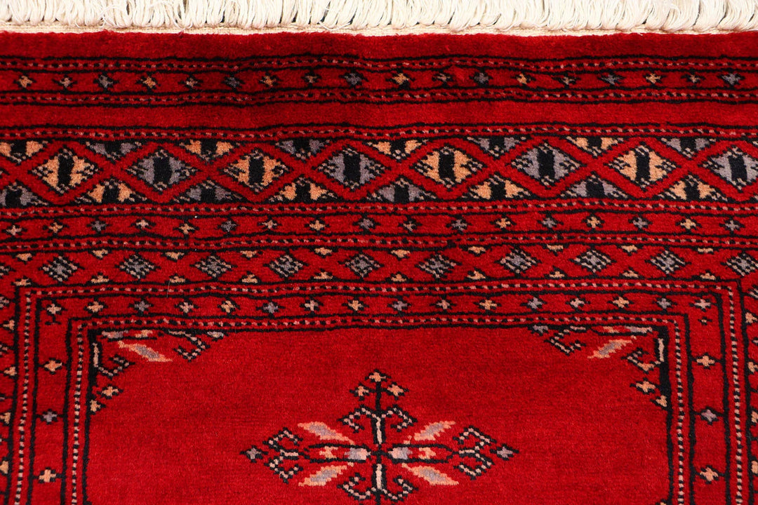 Red Pakistani Butterfly Rug 2' 1" x 6' 2" Hand-Knotted | No. QA20582