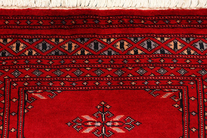 Red Pakistani Butterfly Rug 2' 1" x 6' 2" Hand-Knotted | No. QA20582